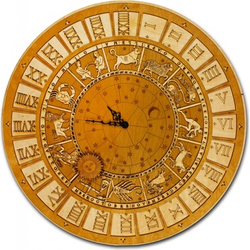 Dekor z Lesa Drevené hodiny Horoskop Svetlá kombinácia 37 x 37 cm