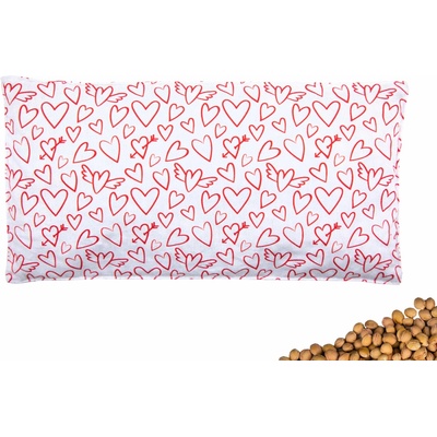 VFstyle nahrievací vankúšik s čerešňovými kôstkami 30x15 cm Hearts