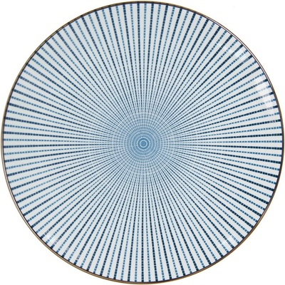 Clayre & Eef Jídelní talíř s modrým zdobením BlueLine 26 cm