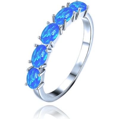 Minet JMAS0295BR Stříbrný prsten s modrými opálky