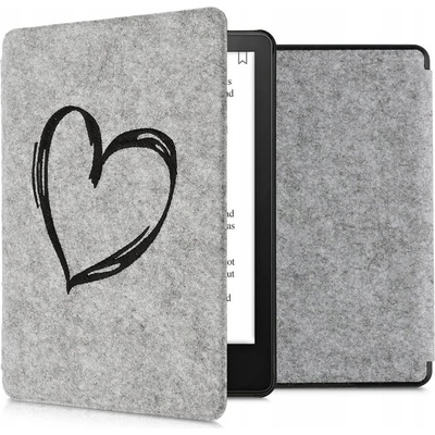KW Mobile Felt Brushed Heart KW5626005 pre Amazon Kindle Paperwhite 5 2021 svetlo šedé