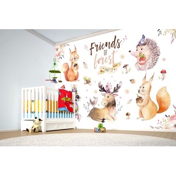 DIMEX ART s. r. o Самозалепваща се флизелинова фототапета горски приятели 375 x 250 см