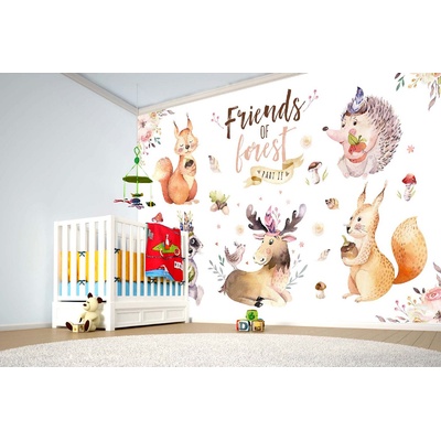 DIMEX ART Самозалепваща се флизелинова фототапета горски приятели 375 x 250 см
