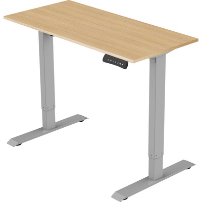 Delso Výškovo nastaviteľný stôl ADJUSTER PRO 60 x 120 cm dub vicenza / sivá