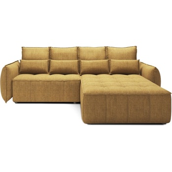 Eltap Жълт кадифен разтегателен ъглов диван с място за съхранение (десен ъгъл) Campo - ELTAP (CO-CAM-RT-45MAN)