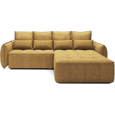 Eltap Жълт кадифен разтегателен ъглов диван с място за съхранение (десен ъгъл) Campo - ELTAP (CO-CAM-RT-45MAN)