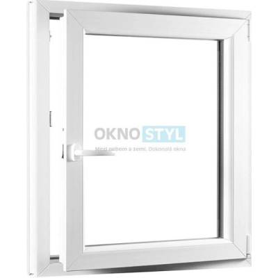 OKNOSTYL.cz jednokřídlé plastové okno otvíravo-sklopné pravé REHAU 8000 x 10000 mm Bílá