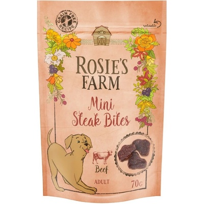 Rosies Farm Snacks "Mini Steak Bites" hovädzie - 3 x 70 g