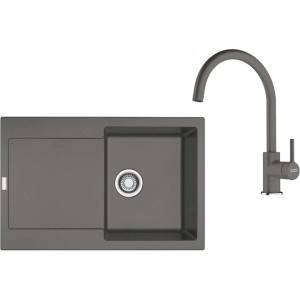 Franke - Кухненски комплект G276ŠK, мивка от фрагранит MRG 611 и смесител FC 6018.084, сив камък 114.0700. 796 (114.0700.796) Мивка за вграждане