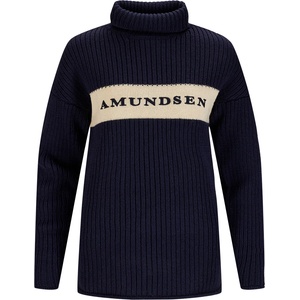 Amundsen Sports Дамски вълнен пуловер Amundsen Sports Women's Heroes Ski Turtle Neck Wool jumper - Faded Navy / Natural - размер XS (105-5517-0111)