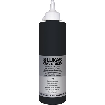 LUKAS Cryl Studio Plastic Bottle АКРИЛНА боя Iron Oxid Black 500 ml 1 бр (747990500)
