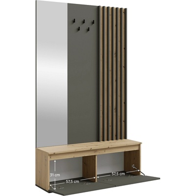 Антре за коридор графит/занаятчийски дъб deris