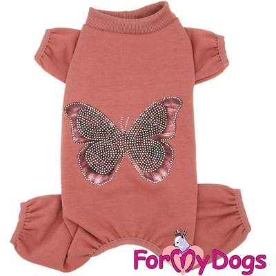 FOR MY DOGS Pyžamový overal BUTTERFLIES BURGUNDY
