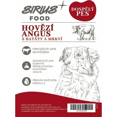 Sirius Food Grain Free Adult hovězí angus s batáty a mrkví 6 kg