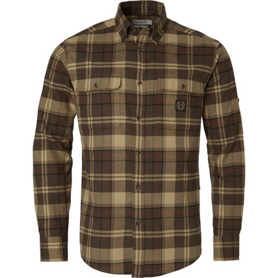 Chevalier Мъжка риза с копчета Chevalier Heron Flannel Shirt - Soil Brown Checked (033-2276-0411)