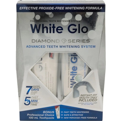 White Glo Diamond Series Advanced teeth Whitening System 50 ml sada bělicí gel 50 ml + zubní pasta Professional Choice 100 ml