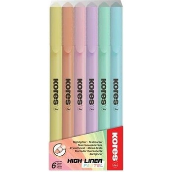 Popisovač na biele a flipchartové tabule sada 1-3 mm kužeľový KORES K-Marker 6 rôznych farieb