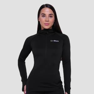 GymBeam Pulse 1/2 Zip Running Суичър за жени Black XL
