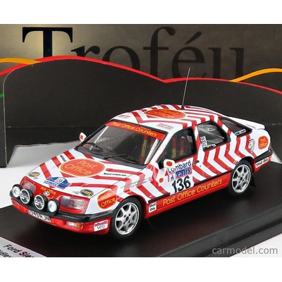 Trofeu Ford england Sierra Xr4x4 night Version N 136 Rally Rac Lombard 1987 K.ridley G.bradford Bílá Červená 1:43