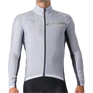 Castelli Мъжко ветрозащитно яке за колоездене Castelli Squadra Stretch Jacket Cycling jacket - Silver Grey / Dark Grey - размер XXL (051-0695-0614)