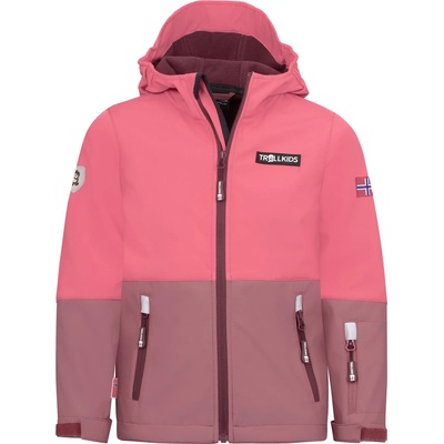 TROLLKIDS Детско софтшел яке Trollkids Kid's Skjorta Jacket Softshell jacket - Pink Salmon / Frozen Berry - размер 176 (EU) (703-6162-0721)