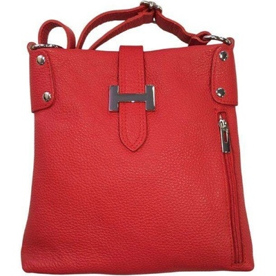 Vera Pelle kožená dámská crossbody kabelka 10/85 červená