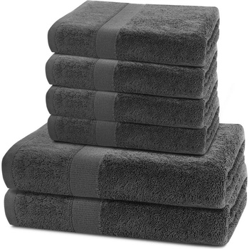 DecoKing Sada uterákov a osušiek Marina charcoal, 4 ks 50 x 100 cm, 2 ks 70 x 140 cm