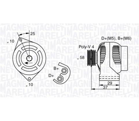 Alternátor MAGNETI MARELLI 063341658010