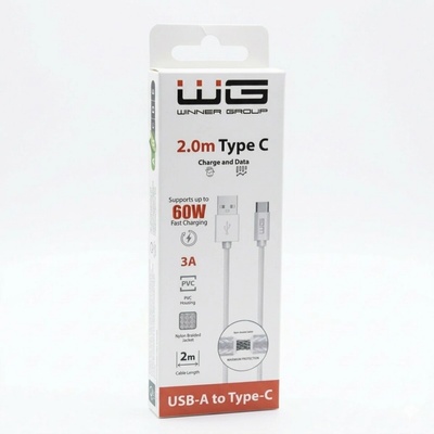 Winner WINTYPCUSB2M USB-A/USB-C, 3A, 2m, bílý