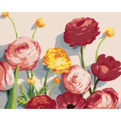 ZUTY Malování podle čísel PIVOŇKY A TULIPÁNY MYROSLAVA VOLOSCHUK Rozměr 40 x 50 cm Rámování vypnuté plátno na rám