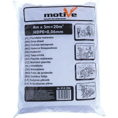 MOTIVE Maliarská fólia Extra silná 4 × 5 m – 60 µm