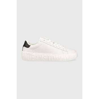 Tommy Jeans Кожени маратонки Tommy Jeans LEATHER OUTSOLE в бяло EM0EM01159 (EM0EM01159)