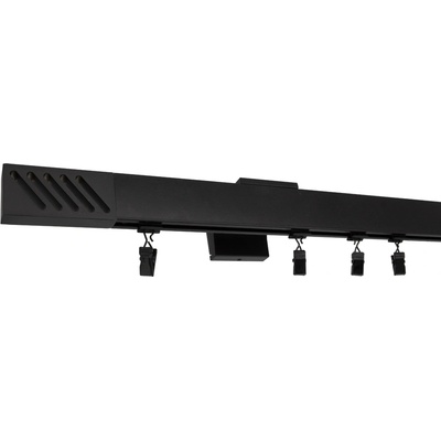 Kovovégarnýže Garnýže Quadrato santi černá matná Dvouřadá, 351-400cm, jezdec+šnekový háček