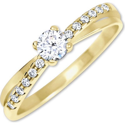 Brilio Pôvabný prsteň s kryštálmi zo zlata 229 001 00810