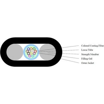 MEGAF Оптичен кабел, плосък, неармиран, 4 влакна сингъл мод g652d - 2000 метра (ftth-flat-drop-4g652d)