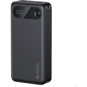 USAMS PB80 аварийно зарядно устройство с 2 USB + Type-C, 20000mAh, бързо зарядно с PD, ЧЕРНО 20KCD25101 (20KCD25101)