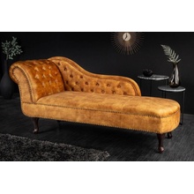 LuxD Chesterfield hořčičný samet