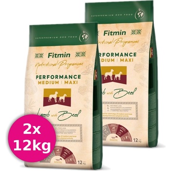 Fitmin Dog Medium Maxi Performance Lamb & Beef 2 x 12 kg