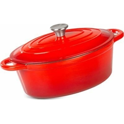 MagicHome Pekáč Castora line, oválny, kastról, 30 cm, 4,4 lit. s pokrievkou, smaltovaná liatina