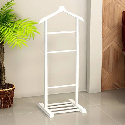 TopMebel Бета дървен закачалка за под в бял цвят 48x35x120см