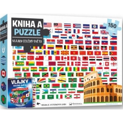 Kniha a puzzle Vlajky celého světa