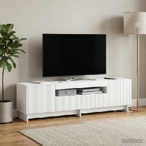 vidaXL LED телевизионен кабинет EDE 153 x 35 x 43 см Бяло (896025)