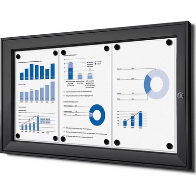 Jansen Display Vnitřní uzamykatelná vitrína í 3xA4 741 x 388 mm