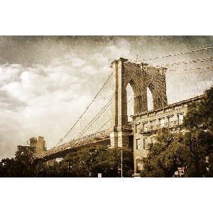 DIMEX ART Флизелинов фототапет бруклински мост във винтидж стил 375 x 250 см
