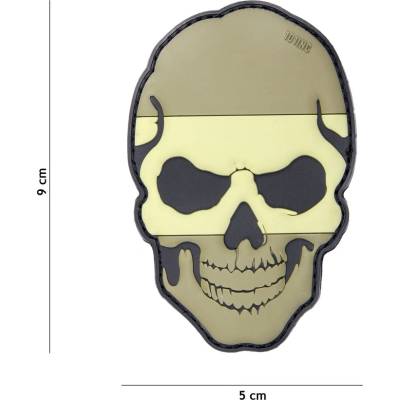 Gumová nášivka 101 Inc Skullhead vlajka Španielsko - sivá