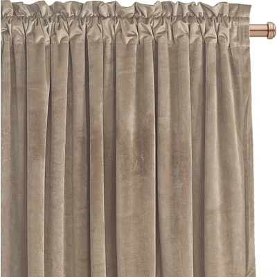 XZHome (dodávateľ) Zatemňovací velúrový záves – sivohnedý, jednofarebný, 1 ks Veľkosť: 145x270 na riasiaci pás