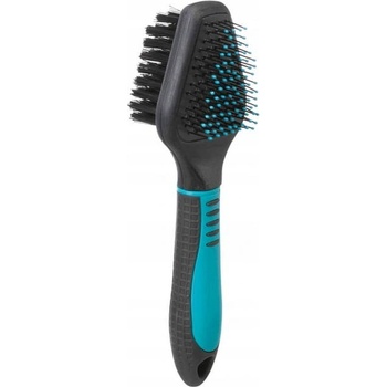 Trixie Plastová kefa obojstranná triangel s kovovými drôtikmi 6 x 19 cm