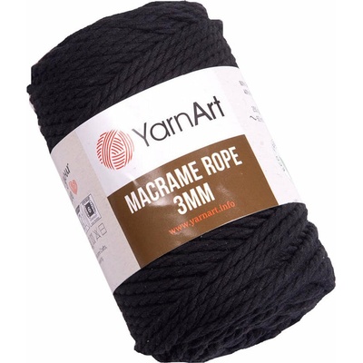 YARNART Macrame Rope 3 mm 63 m 750 Black юта (Macrame Rope 3 mm 750)