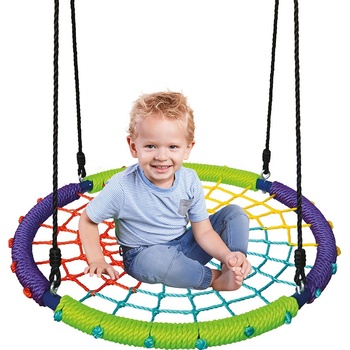 BINO dětská houpací kruhová rohož barevná 100 x 160 cm