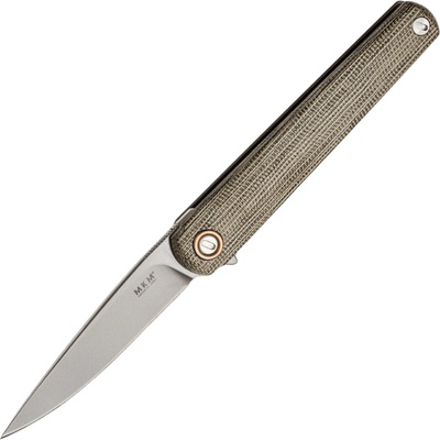 MKM FLAME Green cavas micarta handle with Sandblasted titanium frame BÖHLER M390 - MK FL01-GCT